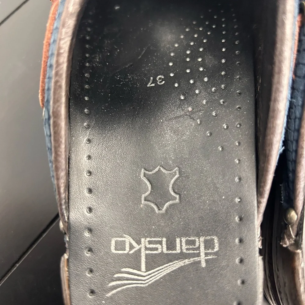 Dansko clogs, size 37, 7, Blue suede leather, brown tassel - Picture 4 of 4